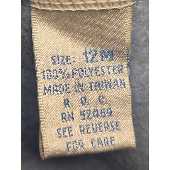 Vintage Small Steps 12 M Boys Sweat Suit Sweater Joggers Puppy Pal Blue Yellow - Picture 4 of 4